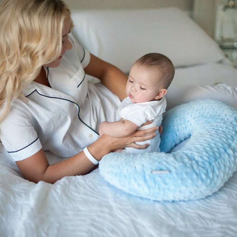 1 chiếc gối cho con bú mềm mại, thân thiện với da, gối cho con bú, gối bà bầu kèm ruột gối và vỏ gối.