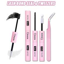 ISEEN Lash Bond and Seal 10ml para grupos de pestañas Pegamento de pestañas no irritante de larga duración súper resistente para bricolaje en casa - Gris Oscuro - Ver 7