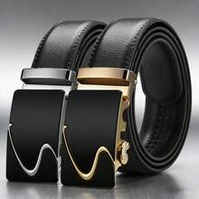 Thắt lưng da nam khóa tự động, đa năng, phù hợp cho cả công sở và thường ngày, thiết kế tối giản, lý tưởng cho nam giới trung niên và cao tuổi. - Ruy băng hai màu - Xem 2