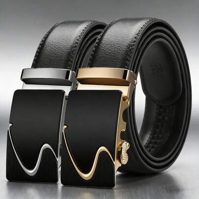 Thắt lưng da nam khóa tự động, đa năng, phù hợp cho cả công sở và thường ngày, thiết kế tối giản, lý tưởng cho nam giới trung niên và cao tuổi.