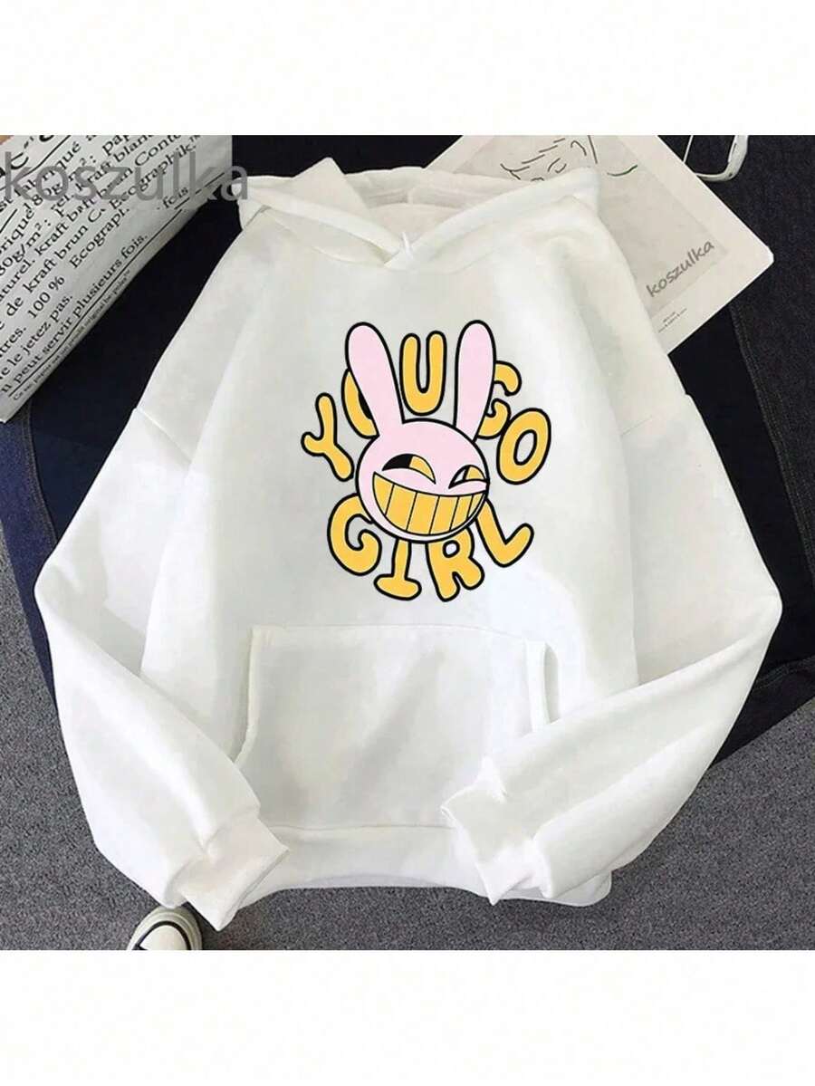 Unisex Kangaroo Hoodie  Hoodies Women's Fashion Casual Vintage Pullovers Winter Coat - 白色 - 查看 1