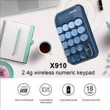 MOFii X910 無線數字小鍵盤 18 鍵 便攜式，適合 Excel 數據輸入、會計與銀行業務，10 米傳輸，防誤觸，超薄輕巧，免驅動即插即用，不含電池，需 1 顆 AAA 電池 - 查看 9