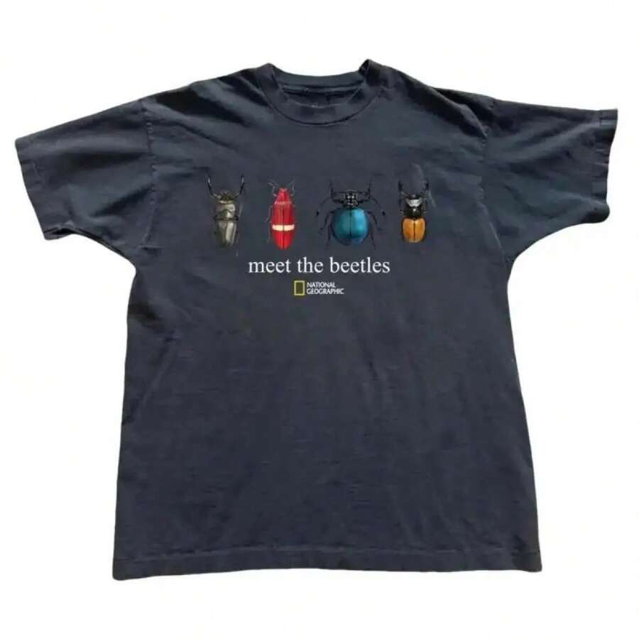 New Arrival: National Geographic 'Go With The Flow' Unisex T-Shirt - Y2K 90s Vintage Summer Outing Tee, All-Match Gift - black3 - 查看 1