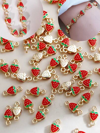 10/50/100/500 piezas Accesorios de joyería DIY Serie de Frutas Gota de Aceite Encantos de Aleación de Zinc para Pulsera, Collar, Pendientes