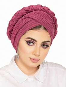Mũ turban xếp ly lấp lánh kiểu châu Phi, mũ cầu nguyện tết bím, khăn trùm đầu Hijab, mũ Hồi giáo dành cho phụ nữ, mũ hijab turban. - màu sắc - Xem 12