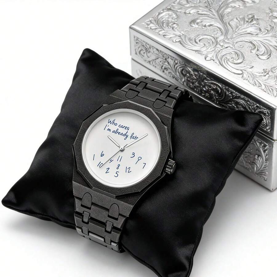 1 chiếc đồng hồ nam cá tính, mặt số chấm độc đáo với khẩu hiệu sáng tạo, đồng hồ đeo tay thường ngày phù hợp cho mọi dịp, món quà đồng hồ cao cấp.