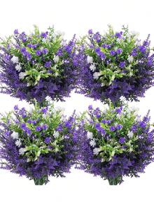 10pcs, Artificial Flowers, UV-Resistant Faux Plants, Suitable For Garden Decoration, Large Faux Shrubs, Realistic Indoor And Outdoor Plants, Suitable For Hanging Baskets, Porches, Patios And Home Decor - Multicolor - View 1