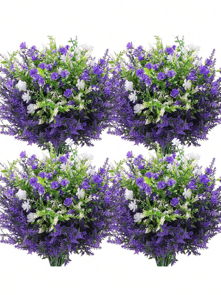 10pcs, Artificial Flowers, UV-Resistant Faux Plants, Suitable For Garden Decoration, Large Faux Shrubs, Realistic Indoor And Outdoor Plants, Suitable For Hanging Baskets, Porches, Patios And Home Decor - Multicolor - View 1