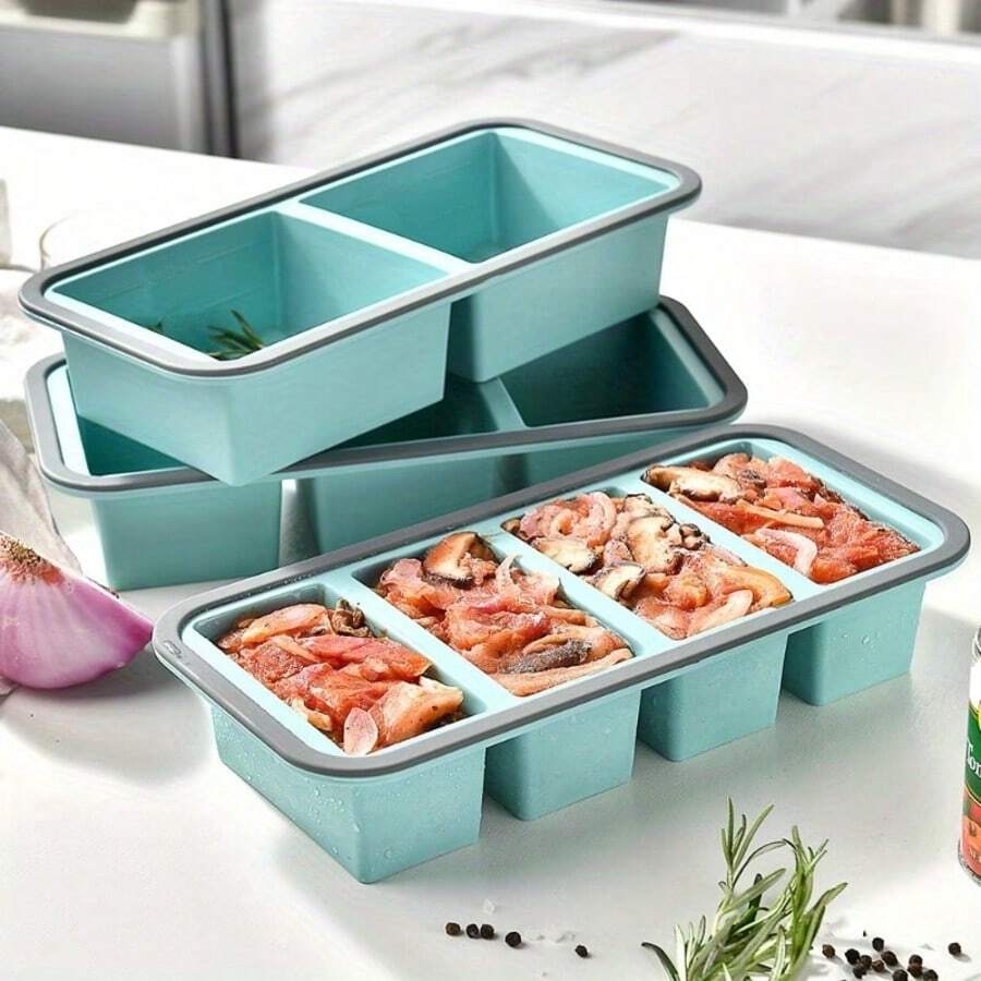 This Food Storage Container Has A Lid And Multiple Compartments, Making It Suitable For Meal Preparation, Refrigerator Organization, Office Use, And Travel. - 查看 1