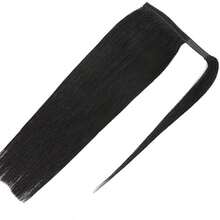 BINF Mother's Day8-26 Inches Bone Straight Wrap Around Ponytail Virgin Remy Human Hair 100G Extensions Brazilian Pony Tail Hair Clip In Ponytail Can Be Washed, Conditioned, Cut, Colored, Flat Ironed, Bantu Knotted, Twisted Out And More,Treated Just Like Your Own Hair For Women - Natural Black - 查看 5