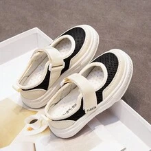 Cute & Fashionable Children Flat Bottom Sneakers, Suitable For All Seasons, Toddler First Walking Shoes, Closed Toe - Black - View 4
