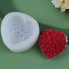 蝴蝶结和心形DIY手工石膏香薰石硅胶模具，多用途 - 愛心 - 查看 6