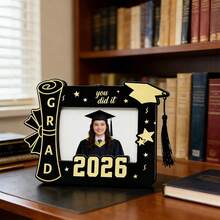 1/2pcs 3D Wooden 2026 Graduation Themed Photo Frame Decor, Graduation Gift, Graduation Cap Wooden Frame With Inspirational Quote, Suitable For Graduation Photos, Perfect For Graduation Party Decoration And Commemorative Gift - Picture Frame - View 10