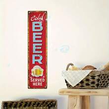 لوحة معدنية 2D من Trebalena بتصميم ريترو "Cold Beer Dispensary" - ديكور جداري ريفي للبيرة، مناسبة للبارات والشرفات ومناطق جانب المسبح، لافتة خارجية سهلة التعليق، لافتة ديكورية بأسلوب بوهيمي - A - مشاهدة 6