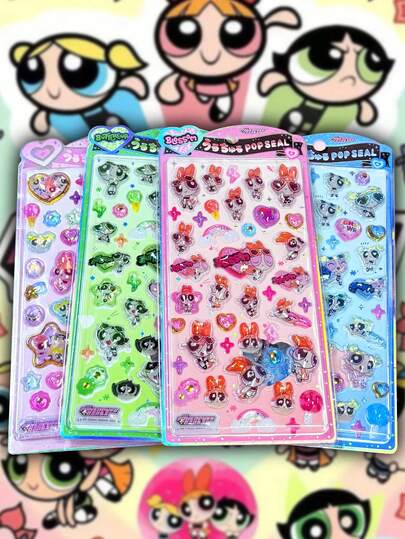 THE POWERPUFF GIRLS 3D/DIY Stickers For Children, Holiday Party, Birthday, Graduation, Christmas, Thanksgiving Gifts, Scrapbooking, Reward Stickers, Craft Supplies, Decorative Stickers For Notebooks, Pencil Cases, Envelopes, Gift Boxes, Frames, Interactive Stickers, Daily Decorative Stickers, Party Decorative Stickers