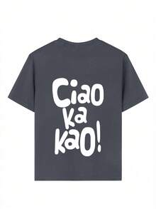 Áo thun ngắn tay cổ tròn in họa tiết phong cách thường ngày cho bé trai, thích hợp mặc mùa hè. - Màu xám đen - Xem 7