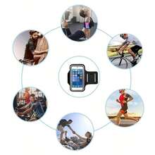 1个多功能防水臂带，户外跑步运动触屏臂带，7英寸智能手机支架，适用于徒步、夜跑、瑜伽、骑行、健身等运动，防水手机臂带，运动臂带，跑步袋，跑步配件，骑行配件，户外运动装备，兼容多种智能手机型号，防水，适合户外活动、健身、徒步、旅行、登山，运动礼品，男女皆宜 - 黑色 - 查看 11