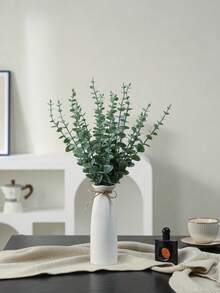 21pcs 18.9in Artificial Eucalyptus Stems With White Vase, Eucalyptus Branches Fake Plants, Fake Plants With Pot, Artificial Greenery, Suitable For Mothers Day Gift, Birthday Gifts, Mother's Day, Valentine's Day Gif, Gifts For Women, Teacher Appreciation Gifts, Bachelorette Party, Room Decor, Home Decor, Bathroom Decor - Multicolor - View 9