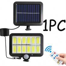 1/2pcs Outdoor Solar Lights, 12 Grids 120 COB Bulbs Outdoor Wall Lights, Pathway Lights With Motion Sensor For Lighting, 3 Lighting Modes, Detachable Solar Panel And LED Light Design - 12 Slots - 120 COB - View 14