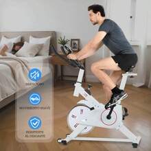 Bicicleta de Spinning Spinx 8kg - Resistencia Ajustable Monitor de Rendimiento y Diseño Ergonómico - Blanco - Ver 7