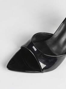 Giày sandal cao gót mũi nhọn màu đen gợi cảm dành cho nữ, thoải mái và thời trang, giúp kéo dài đôi chân. - màu đen - Xem 3