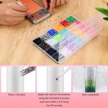 32 Colors Jelly Resin Rhinestones, Dazzling Colorful Set, Suitable For Handmade Crafts, Decoration, Mixed 3mm, 4mm, 5mm Shiny Crystals, Comes With Applicator Tool, Applicable For DIY Crafts, Clothing, Cups, Shoes, Fabrics - Set - View 6