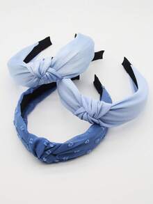 Set da 3 fasce per capelli in tessuto blu tinta unita per donna, accessori per capelli coordinati e dolci, adatti per tutte le stagioni, accessori per capelli, strumenti di bellezza, accessori per arricciare e altro ancora - Blu - Visualizzare 3