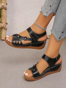 Sandal Selop Kasual Bersol Tebal, Cocok untuk Aktivitas Luar Ruangan, Pantai, Liburan, dan Pelajar - Hitam - View 5