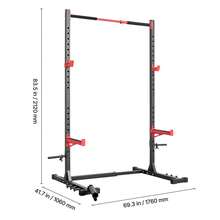 Power Cage Rack, Multifunctional Squat Rack For Home Gym, Width-Adjustable Workout Strength Training Equipment With 6 Band Pegs, Landmine Attachment & Safety Bars For Bench Press Squats Pull-Up - Pull-bar type, adjustable width - 查看 10