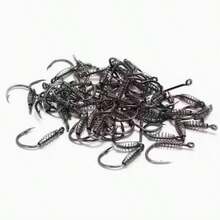 20pcs Spring Fishing Lure Hooks | Super Sharp Needle Tips, Quick Bait Spring Design, Multiple Sizes, Durable Tungsten Steel Material, Suitable For Freshwater And Saltwater - Multicolor - View 5