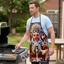 1 pièce, Tablier en polyester à motif animal, convient pour la cuisine, la cuisson et le jardinage - peut être utilisé comme tenue pour la cuisine et la salle à manger - Multicolore - Voir 9