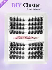 80 Clusters CC Curl Lash Clusters DIY Eyelash Extensions Wispy Individual False Eyelashes Curling Thick Fluffy Eyelash Clusters - CC - View 2