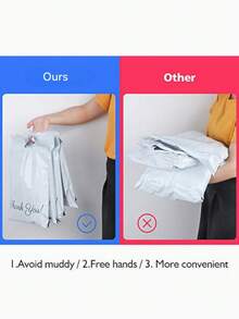 Handled Mailing Bags - "Thank You" Packaging - Waterproof Self-Sealing Express Envelopes - Thickened Handle Logistics Packaging Bags - Multicolor - View 6