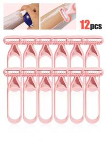 12/6/3/1件装粉色无痛腋下腿部身体脱毛剃刀，配备大刀片，温和剃毛，女神必备美容工具 - 粉色 - 查看 11