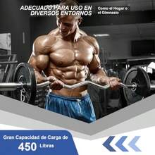 Barra Olimpica de Ejercicio Profesional 1.2M Poste de Levantamiento de Pesas con 2 Clips de Resorte Acero Sólido Dumbbell Bar para Entrenamiento de Fuerza en Casa o en el Gimnasio - Varilla Doblada - Ver 2