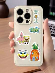 SpongeBob SquarePants Conjunto de 8/16 adesivos fofos de grafite do SquarePants, adesivos de manual do personagem Sereia SquarePants, adesivos impermeáveis de desenho animado, cartões decorativos com estampas fofas e fita adesiva de papel, cores e estilos aleatórios (8 unidades/conjunto). - Multicolorido - Ver 7