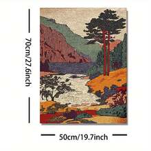 1幅复古风景艺术印刷品，复古山水风光墙画，温暖的大地色调海报，经典自然家居装饰，适用于卧室、客厅、浴室、走廊，无框 - A - 查看 9