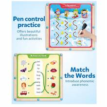 Coogam Back-To-School, School Supplies Wooden Hundred Board, 1-100 Number & Alphabet Tracing Toy For Toddlers, Math Manipulative & Fine Motor Skill Development, Early Educational Gift For Kids Ages 3+ - Multicolor - View 6