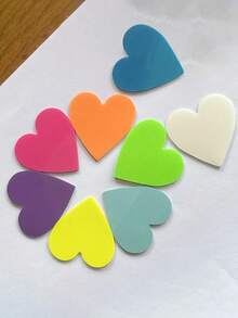 160pcs Heart-Shaped Transparent Waterproof Stickers, Semi-Transparent Bookmarks, Index Stickers, Reusable Stickers For School And Office Supplies, Back To School - Heart-shaped 45*45mm - View 5