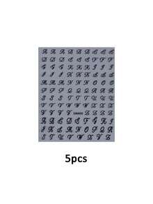 Hình dán móng tay 3D chữ cái tiếng Anh cổ điển, màu trắng, đen, vàng, bạc, tự dán, trang trí móng tay, dễ sử dụng và bền lâu, thích hợp cho sử dụng hàng ngày, dự tiệc, chụp ảnh, quà tặng sinh nhật, quà tặng ngày lễ, thích hợp cho Giáng sinh, Ngày Valentine. - Nhiều màu - Xem 19