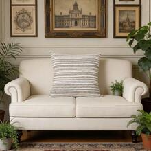 1pc Bohemian Style Striped Throw Pillow Cover, Woven Texture Fabric, Hidden Zipper Design, Size 16*16/18x18/20x20 Inches, Suitable For Living Room, Bedroom, Sofa, Bed Decor, Creating Neutral Modern Farmhouse Style, All Season, Pillow Insert Not Included - Multicolor - View 13