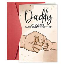 1pc Father's Day Greeting Card First Celebration Fist Bump Design Ideal For New Dads Special Occasion Gift" Envelope Greeting Card - Sets - View 13