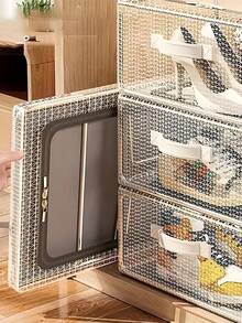 Transparent Shoe Storage Box Foldable Under-Bed Storage Organizer For Shoes Clothes & Home Organization No Assembly Shoe Rack Waterproof Closet Storage For Bedroom Living Room Dorm Under The Bed Shoe Cover Room Decor Home Decor Back To School - Multicolor - View 8