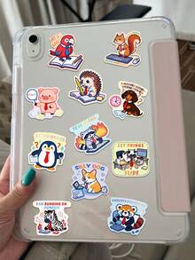 50张卡通可爱动物贴纸创意趣味贴花，适用于手机壳、笔记本电脑、吉他、滑板、冰箱、行李箱等，DIY节日派对礼物学生奖励 - 1 Set - 查看 7