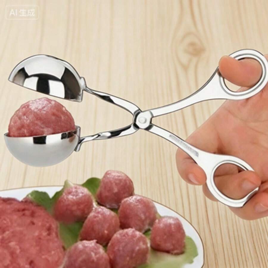 不锈钢肉丸模具 - 多功能厨房模具，适用于自制肉丸、鱼丸和饭团