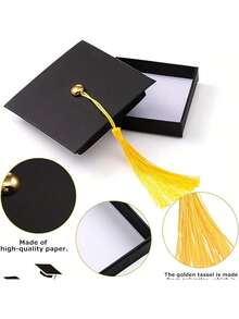 2/1个黑色毕业帽礼盒，纸质纪念装饰盒，毕业帽造型装饰盒，2026毕业礼物装饰，主题派对礼品包装，毕业派对装饰，纸质礼盒，适用于毕业典礼和派对装饰，理想的毕业纪念品，庆祝盒，庆祝装饰 - 多色 - 查看 8