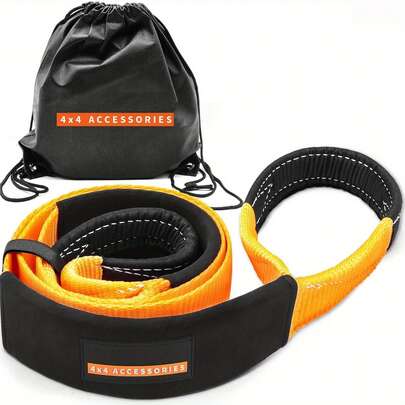 3 In X 8 Ft Emergency Recovery Tow Strap 35,200 Lbs Break Strength, Portable Bag