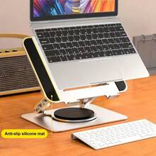 Giá đỡ laptop có thể điều chỉnh với đế xoay 360°, thiết kế tiện dụng, có thể gập lại, tương thích với tất cả các dòng Pro/Air, phù hợp với laptop có kích thước lên đến 17 inch. - A - Xem 7