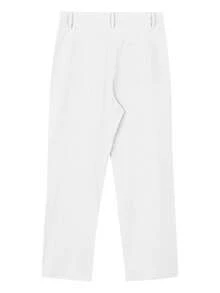 Men's Linen Casual Loose Fit Business Suit Pants, Straight Leg, Solid Color, Suitable For Spring And Autumn - White - View 6