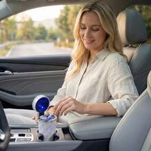 1pc Diamond Shaped Car Ashtray, Creative LED Car Ashtray With Luminous Function - A - View 5